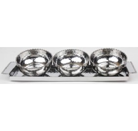 3 Bowl Relish Dish And Tray Set