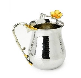 Washcup  Hammered Gold Flower