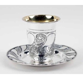 Kiddush Cup Set Silver Coated