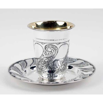 Kiddush Cup Set Silver Coated