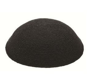 Black Knit Yarmulka DMC - 15 CM