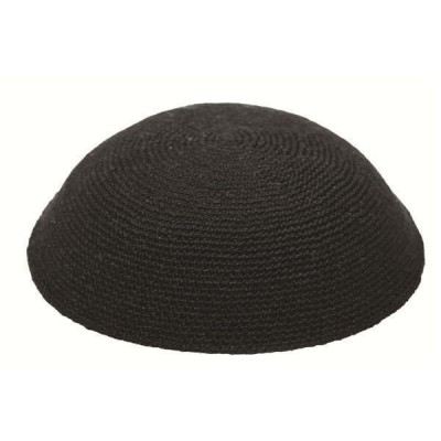 Black Knit Yarmulka DMC - 15 CM