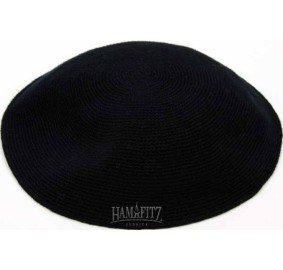 Black Knit Yarmulka DMC - 23 CM