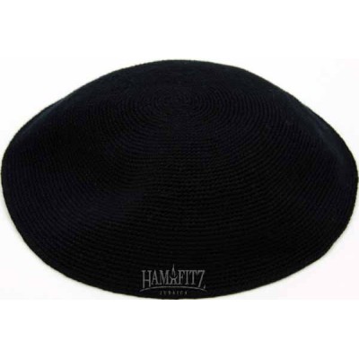 Black Knit Yarmulka DMC - 23 CM