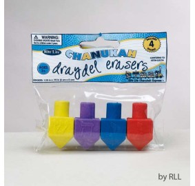 Chanukah Eraser Draydels 4 Pk