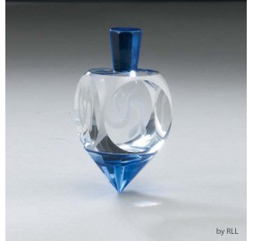 Beveled Blue Crystal Dreidel