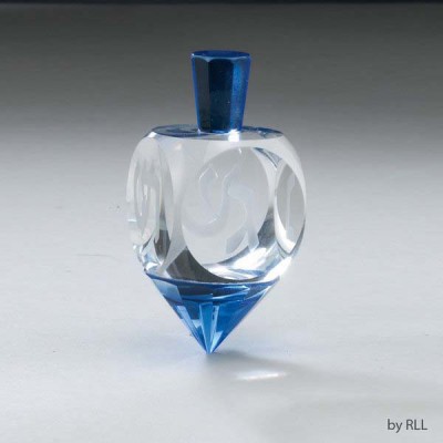 Beveled Blue Crystal Dreidel