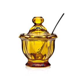 Vintage Glass Honey Jar Amberl