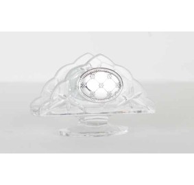 Crystal & Silver Napkin Holder - Oval Design