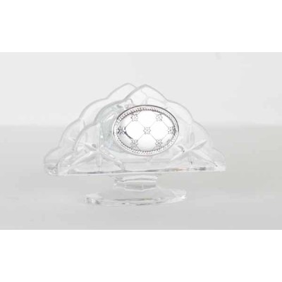 Crystal & Silver Napkin Holder - Oval Design