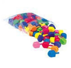 Plastic Colored Dreidels - 100 Pack