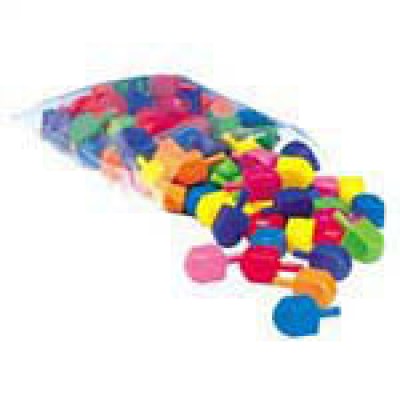 Plastic Colored Dreidels - 100 Pack