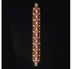 MEZUZAH CASE JEWELED GOLD/AMBER