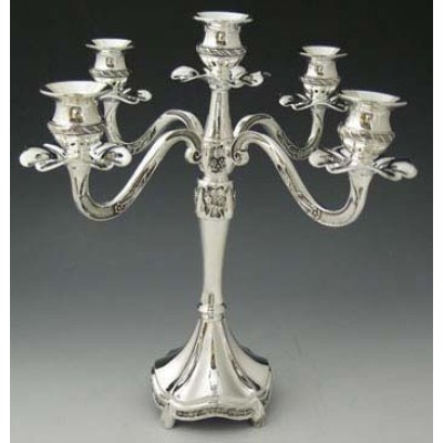 Silver Plated 5 Branch Candelabra