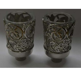 Silver Plated Neronim Holders - Floral Design