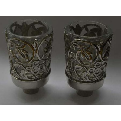 Silver Plated Neronim Holders - Floral Design