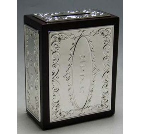 Silver Plated And Wood Charity Box