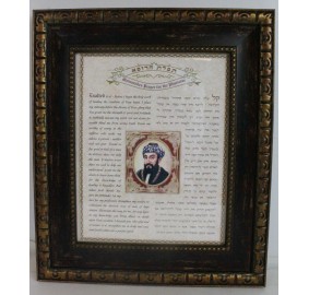 Framed Birchas Harofe - Physician's Prayer - Hebrew/English