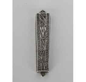 Mezuzah Cover Silver Filigree