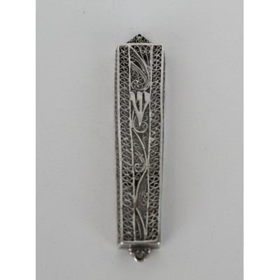 Mezuzah Cover Silver Filigree