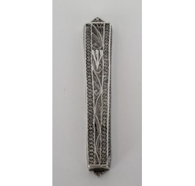 Mezuzah Cover Silver Filigree