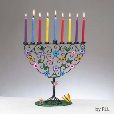 Handcrafted Metal Tree Menorah