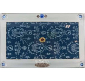 Glass Challah Tray - Blue