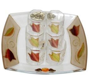 Glass Liquor Set With Tray 