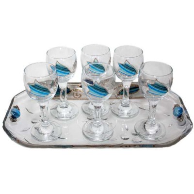 Liquor Set 6 Glasses & Tray