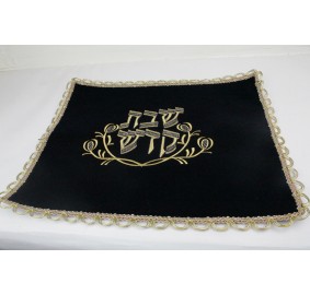 Velvet Challah Cover #240 - Navy/Gold Medium