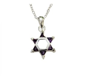 Star Of David Purple Necklace