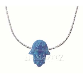 Hamsa Opal Blue Necklace