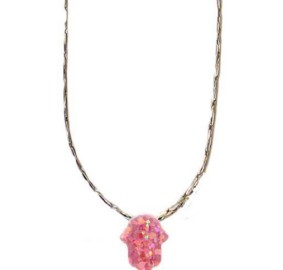 Hamsa Opal Pink Necklace