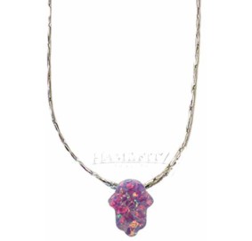 Hamsa Opal Purple Necklace