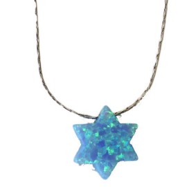 Star Of David Opal Blue Neckla