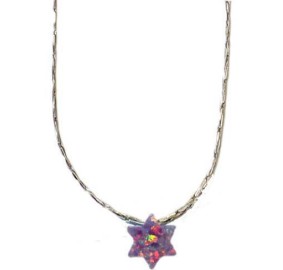 Star Of David Opal Purple Nckl