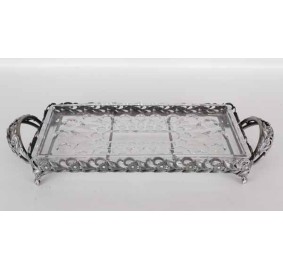 Crystal Tray - Pewter Design