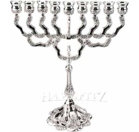 Nickel Plated Oil Menorah