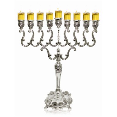 Silver Plated Oil Menorah 14 Inch