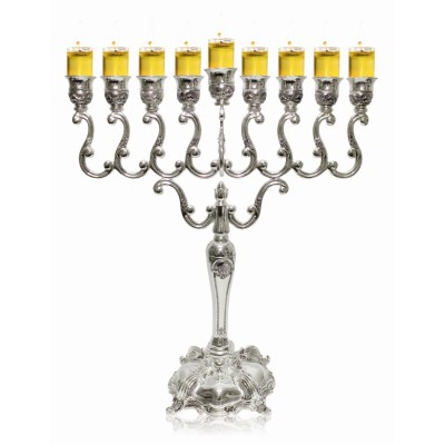 SILVER PLATED OIL MENORAH 11.5" X 9"