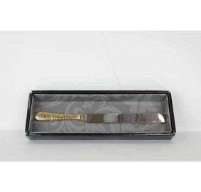 Challah Knife Hammered Gold