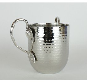 Washcup Hammered Leaf Silver