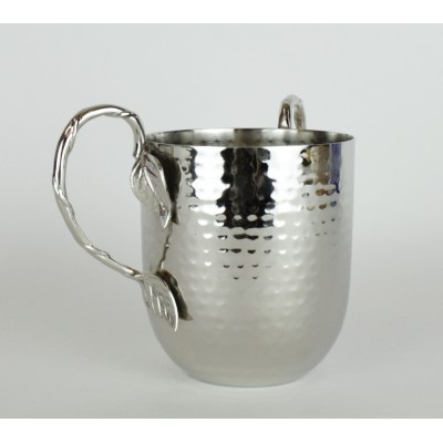 Washcup Hammered Leaf Silver