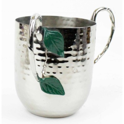 Wash Cup Hammered Green Leaf