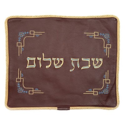 Challah Cover - Leather 520 - Beige/ Gold