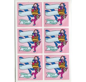 Purim Clown Sticker 12 Pk