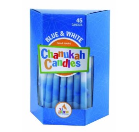 Blue And White Chanukah Candles, 45 Pack