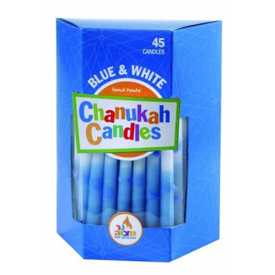 Blue And White Chanukah Candles, 45 Pack