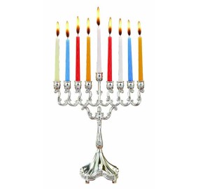 Silver Plated Candle Menorah 