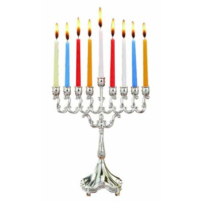 Silver Plated Candle Menorah 